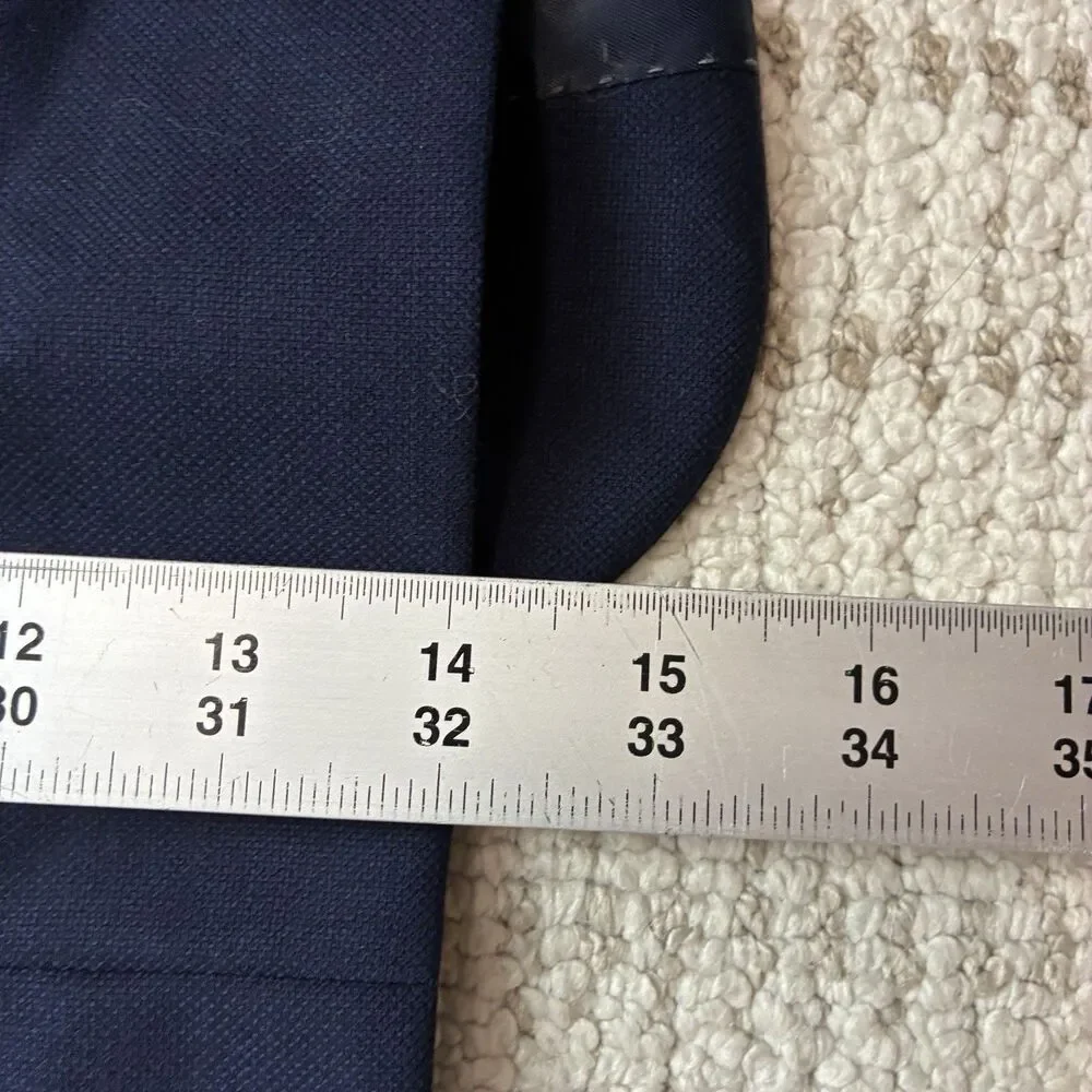 Peter Millar Wool Blazer Navy Blue Weave 50T Men's Jacket Coat Lightweight